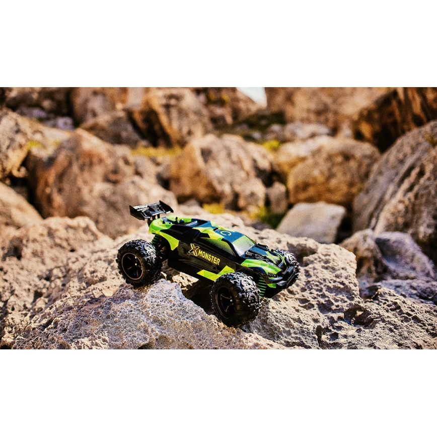 Overmax - RC кола с дистанционно управление 2 в 1 X-MONSTER 3.5 1700 mAh черна/червена/зелена