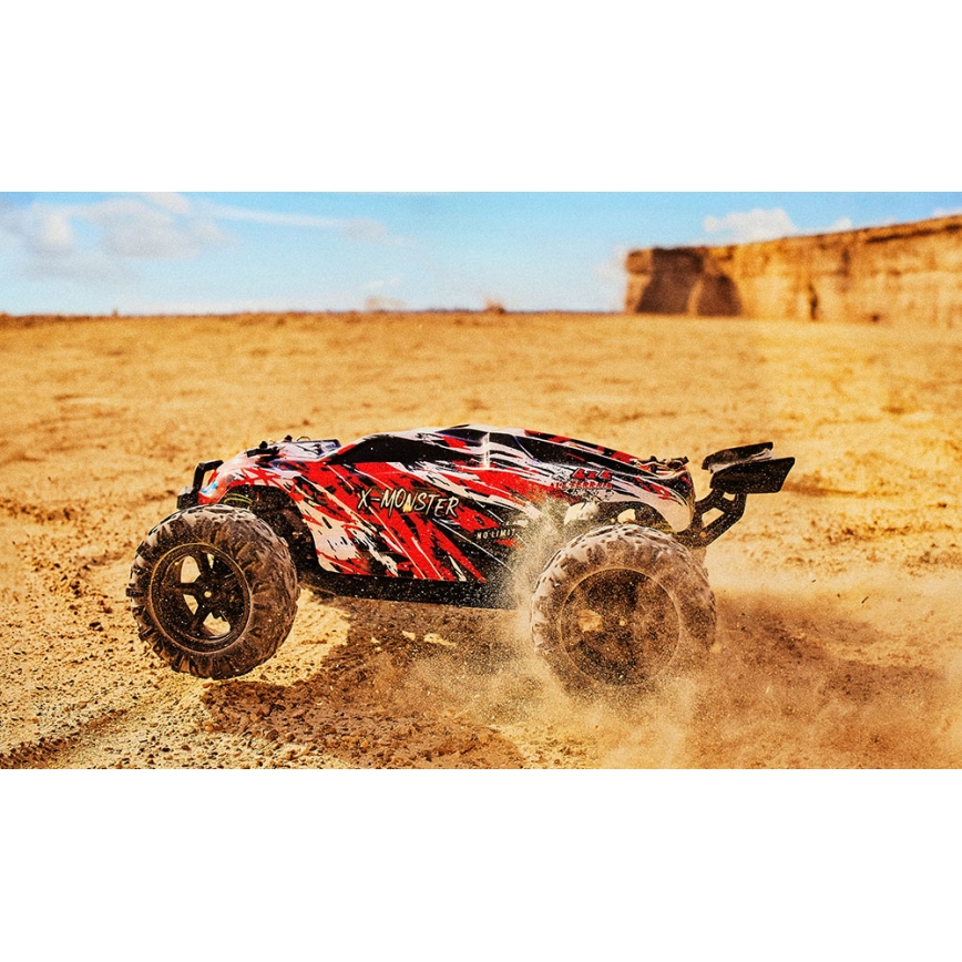 Overmax - RC кола с дистанционно управление 2 в 1 X-MONSTER 3.5 1700 mAh черна/червена/зелена