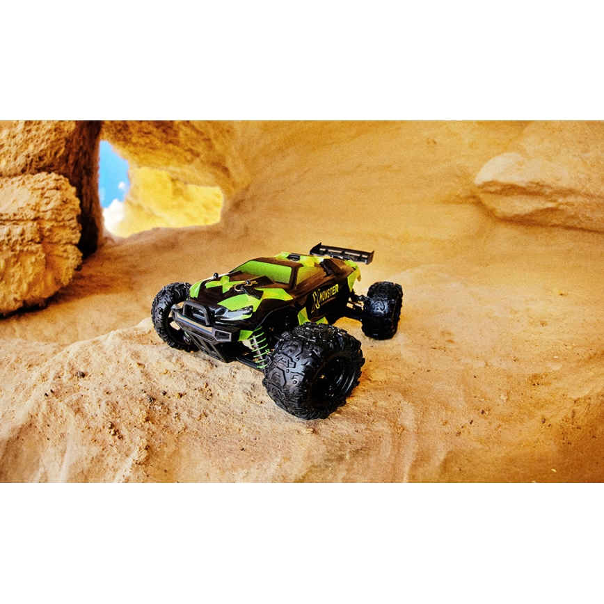 Overmax - RC кола с дистанционно управление 2 в 1 X-MONSTER 3.5 1700 mAh черна/червена/зелена