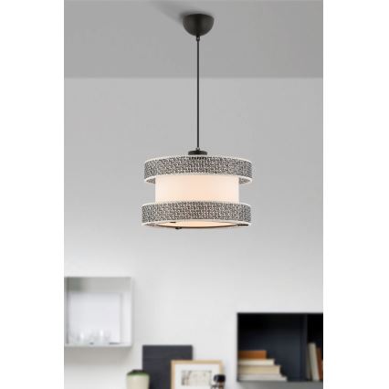 Окачен лампа HALO 1xE27/60W/230V кремава/сива