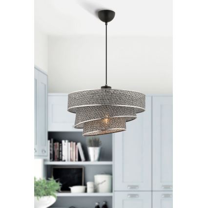 Окачен светилник COUPER 1xE27/60W/230V сив/блестящ хром