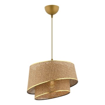 Окачена лампа BARETTE 1xE27/60W/230V кафяво/златно