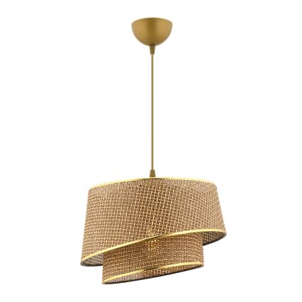 Окачена лампа BARETTE 1xE27/60W/230V кафяво/златно