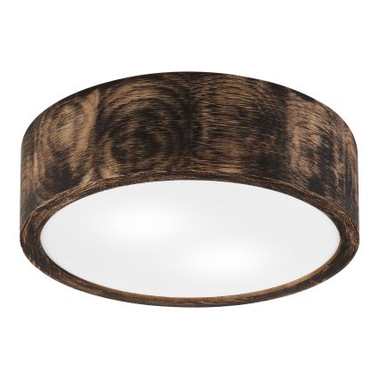 Потолочно осветително тяло за баня OAK SMOKY 2xE27/15W/230V IP54 Ø 27,5 см дъб/кафяво
