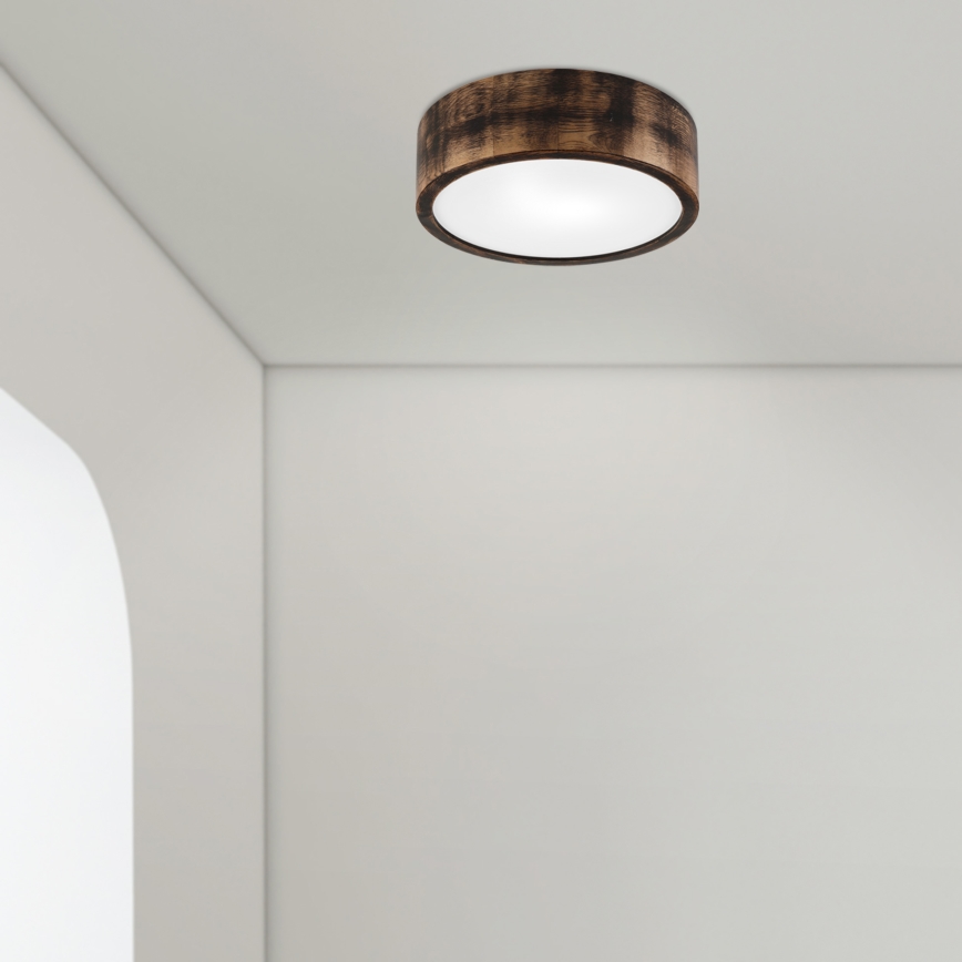 Потолочно осветително тяло за баня OAK SMOKY 2xE27/15W/230V IP54 Ø 27,5 см дъб/кафяво