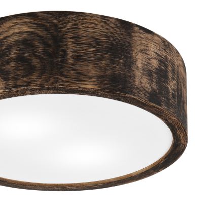 Потолочно осветително тяло за баня OAK SMOKY 2xE27/15W/230V IP54 Ø 27,5 см дъб/кафяво
