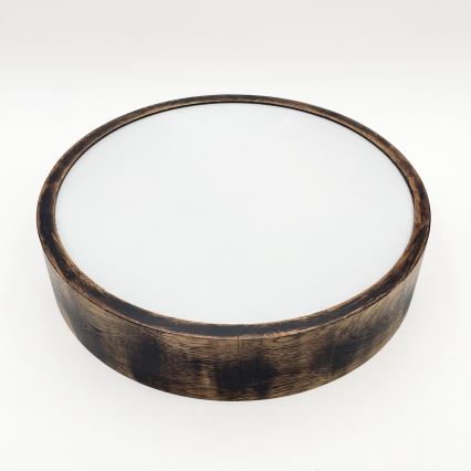 Потолен осветител за баня OAK SMOKY 3xE27/15W/230V IP54 Ø 37,5 см дъб/кафяв