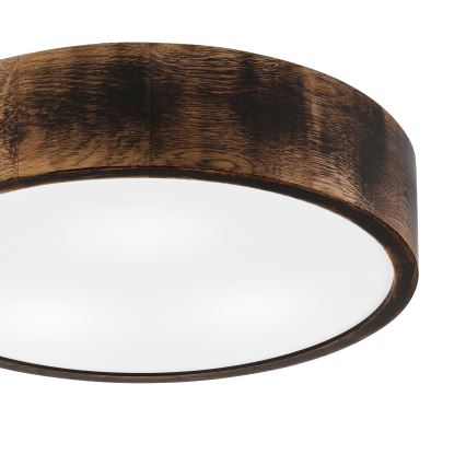 Потолен осветител за баня OAK SMOKY 3xE27/15W/230V IP54 Ø 37,5 см дъб/кафяв