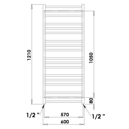 P.M.H. AV4B - Кърподържател радиатор за баня AVENTO 567W 121 cm черен