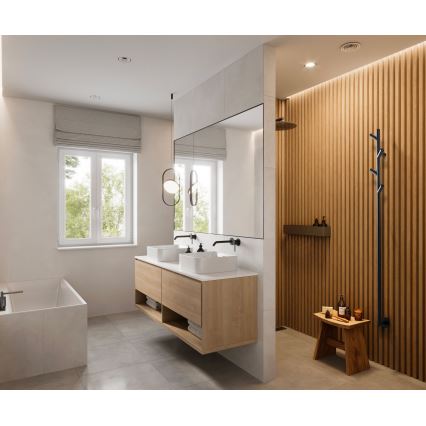 P.M.H. LS1B - Електрически сушилник за кърпи LISA 24W/230V 170 cm IP44 черен