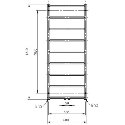 P.M.H. NS4C-M - Лира за баня NAAS 222 W 121 см, гланцов хром