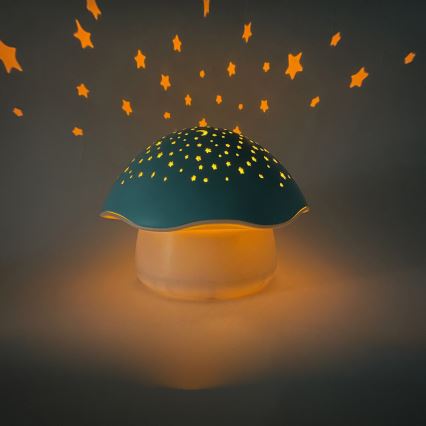 PABOBO - Проектор с мелодия STAR MUSHROOM 3xAA син