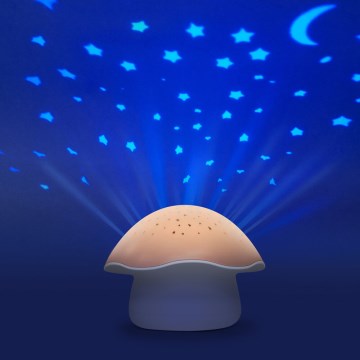 PABOBO - Проектор с melody STAR MUSHROOM 3xAA сьомгово розов