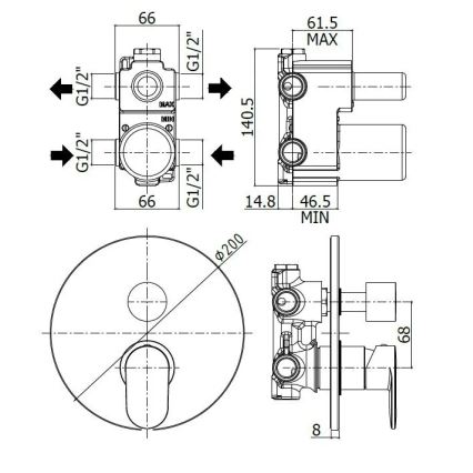 Paffoni - Душ смесител за вграден монтаж CANDY лъскав хром