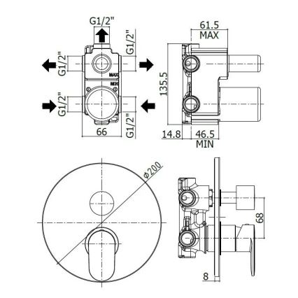Paffoni - Душ смесител за вграждане CANDY блестящ хром