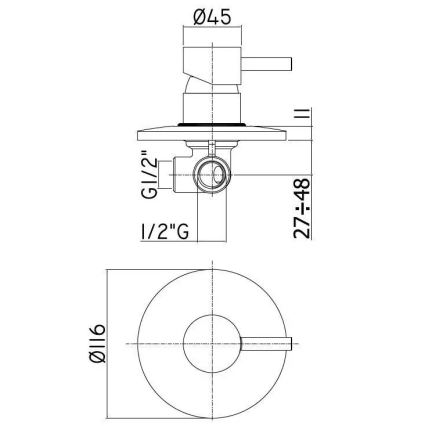 Paffoni - Душ смесител за вграждане LIGHT, лъскав хром