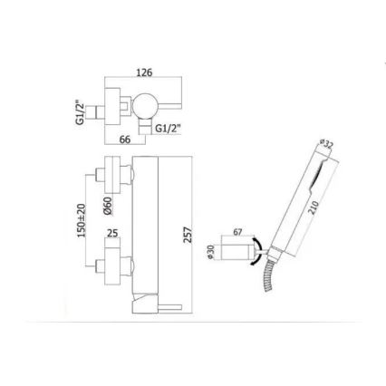 Paffoni - Душ комплект със смесител LIGHT, матово черно