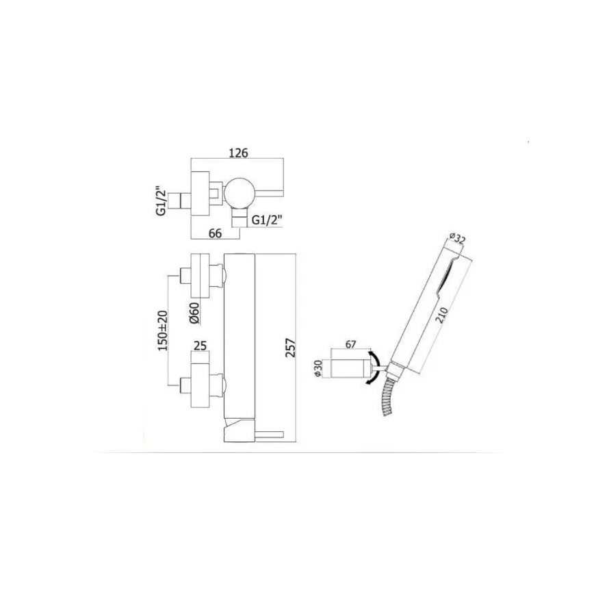 Paffoni - Душ комплект със смесител LIGHT, матово черно