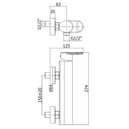 Paffoni - Душов комплект с смесител CANDY, лъскав хром