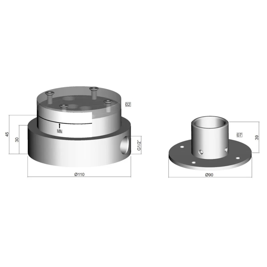 Paffoni - Инсталационно тяло за подов смесител за вана LIGHT
