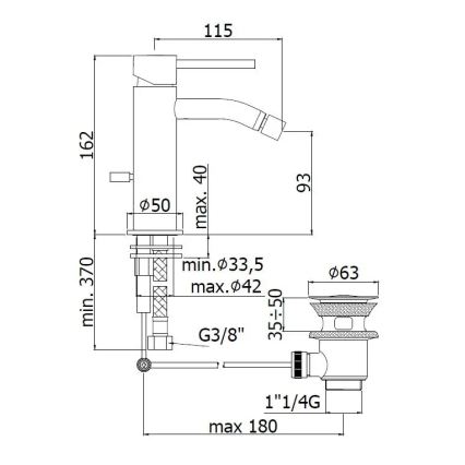 Paffoni - Смесител за биде + изпускател LIGHT четкано злато