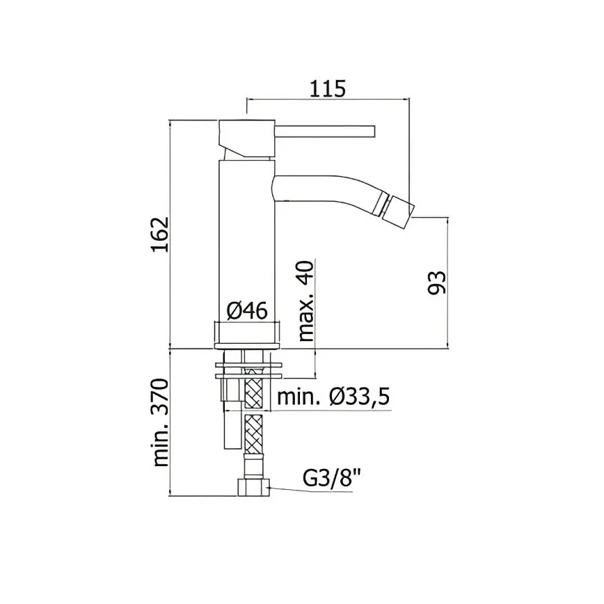 Paffoni - Смесител за биде LIGHT черен