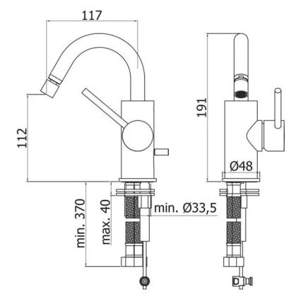 Paffoni - Смесител за биде LIGHT черен