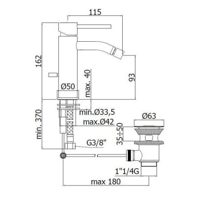 Paffoni - Смесител за биде LIGHT лъскав хром