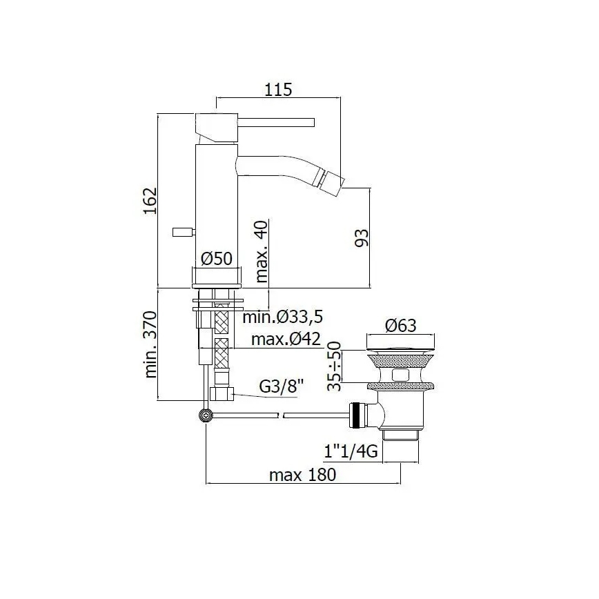 Paffoni - Смесител за биде LIGHT лъскав хром