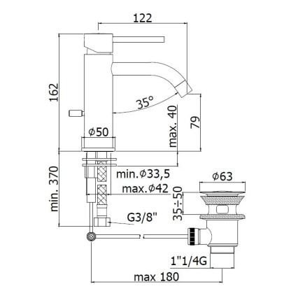 Paffoni - смесител за мивка + изпразнител LIGHT бял