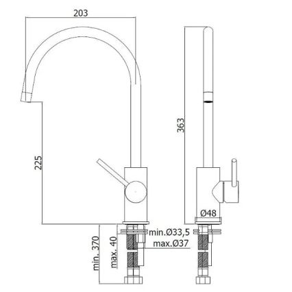 Paffoni - Смесител за мивка LIGHT 36,3 см лъскав хром