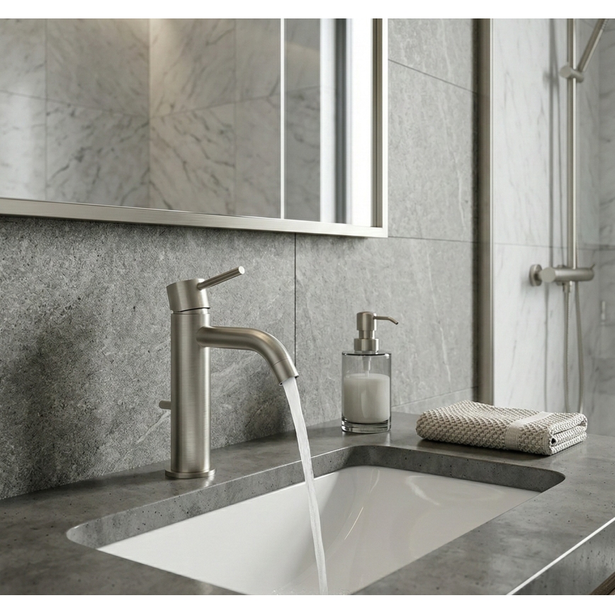 Paffoni - Смесител за мивка LIGHT от неръждаема стомана