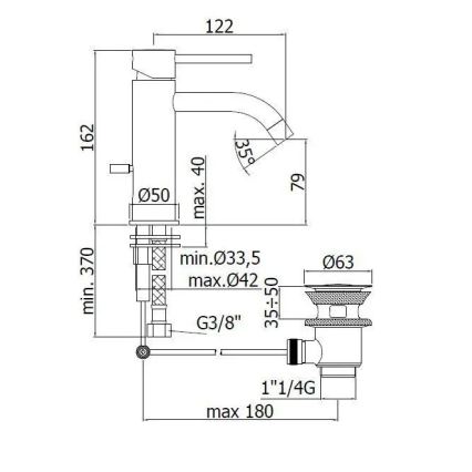 Paffoni - Смесител за мивка LIGHT от неръждаема стомана