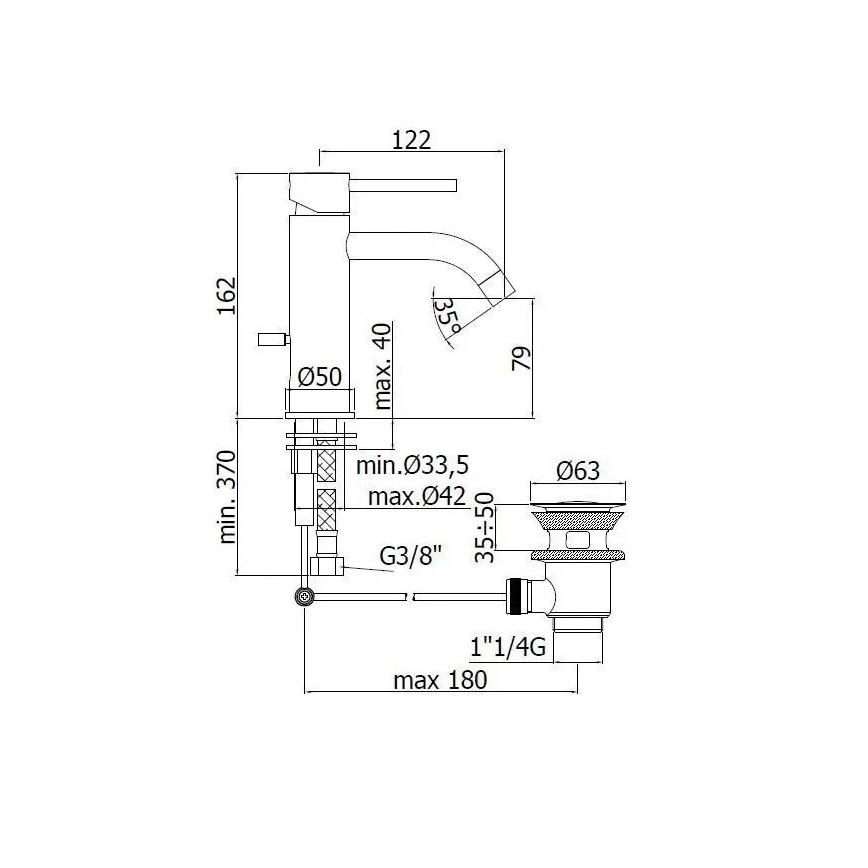 Paffoni - Смесител за мивка LIGHT от неръждаема стомана