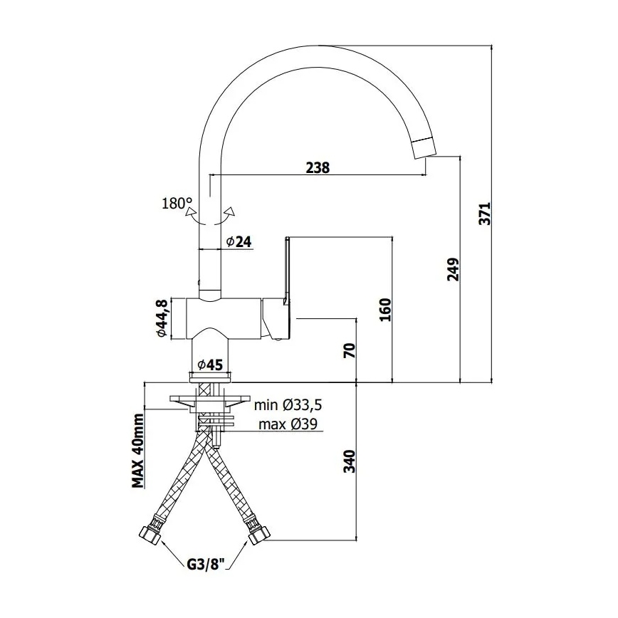 Paffoni - Смесител за мивка RINGO черен
