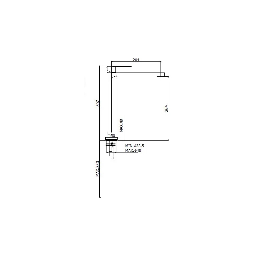 Paffoni - смесител за мивка TANGO, неръждаема стомана