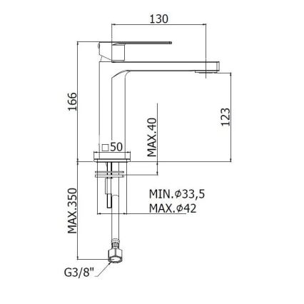 Paffoni - Смесител за мивка TANGO неръждаема стомана