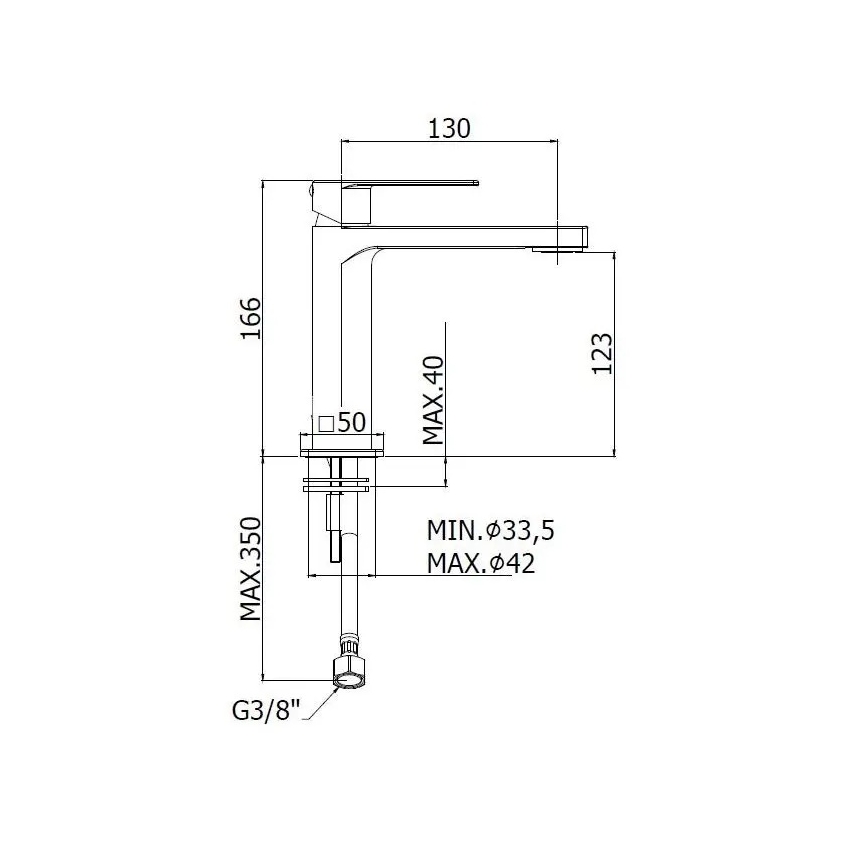 Paffoni - Смесител за мивка TANGO неръждаема стомана