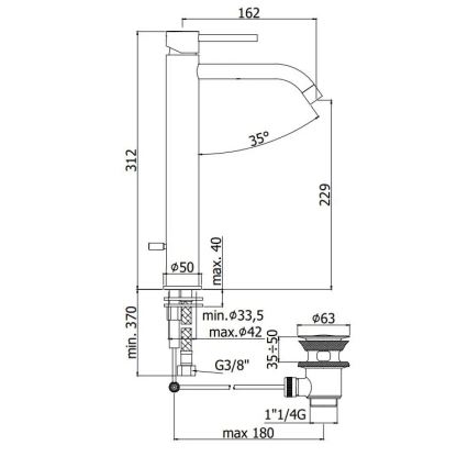 Paffoni - Смесител за умивалник + изпразнител LIGHT четкано злато