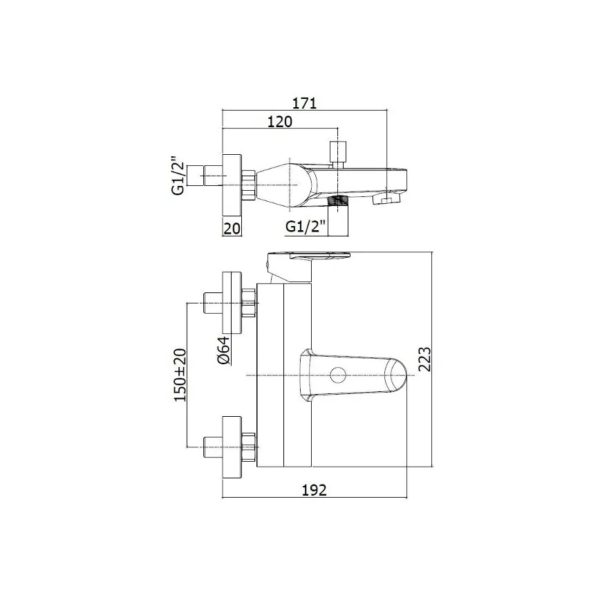Paffoni - Смесител за вана CANDY блестящ хром