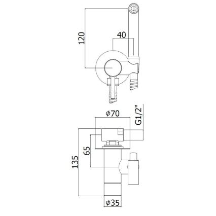 Paffoni - Стенен комплект с ръчен биде душ за вграждане RINGO WEST бронз