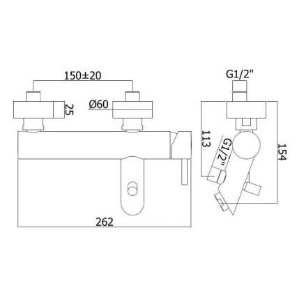 Paffoni - ванен смесител LIGHT от неръждаема стомана