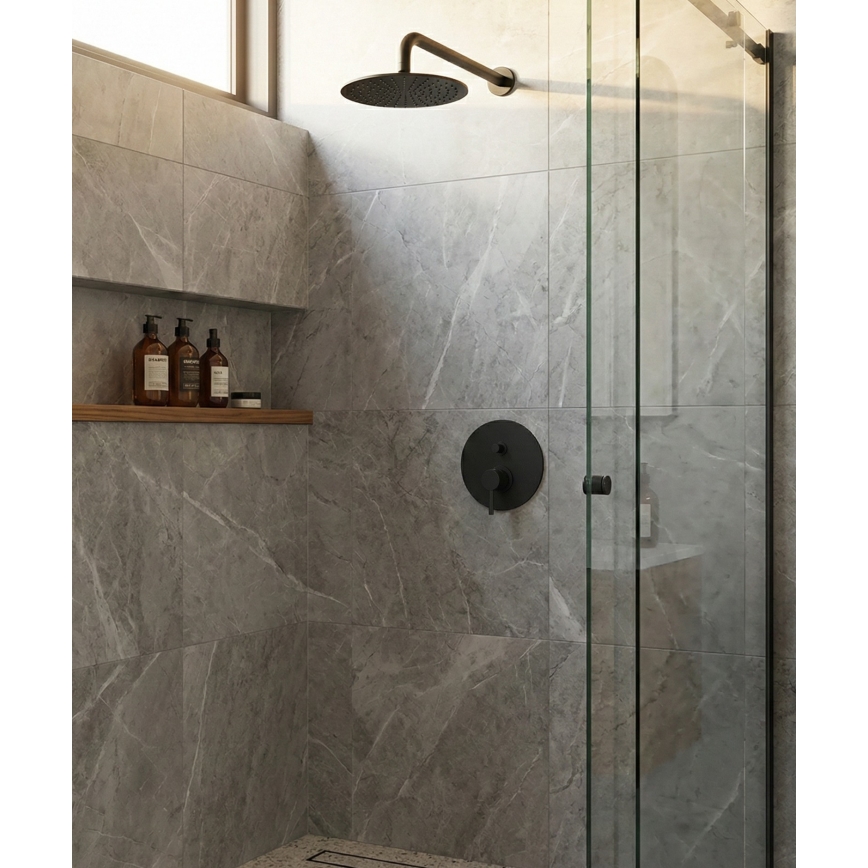 Paffoni - Вграден душ смесител LIGHT, черен