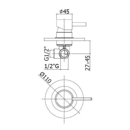Paffoni - Вграден душ смесител LIGHT, хром гланц