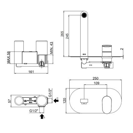 Paffoni - Вграден смесител за мивка CANDY, лъскав хром