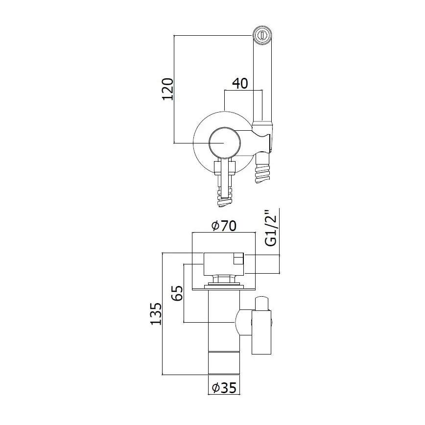 Paffoni - Настенен комплект с ръчен душ за биде за вграждане KIT, лъскав хром