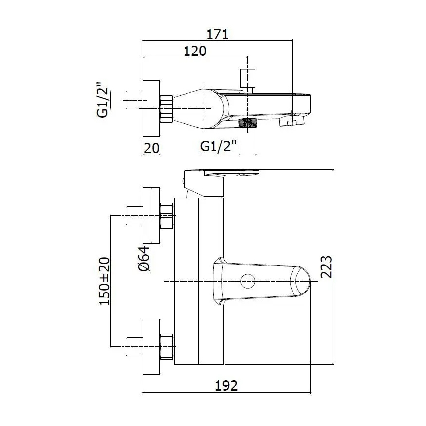 Paffoni - Комплект за вана CANDY със смесител, лъскав хром