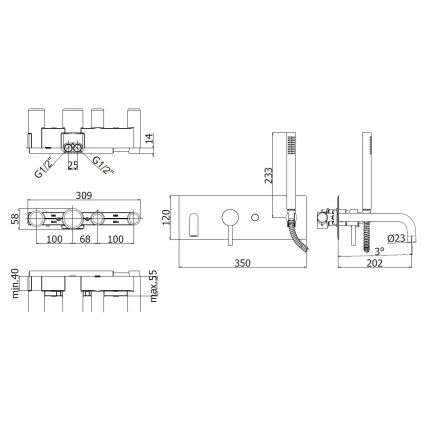 Paffoni - Комплект за вана LIGHT лъскав хром