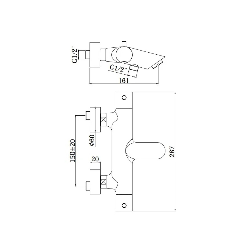 Paffoni - Комплект за вана LIGHT в лъскав хром