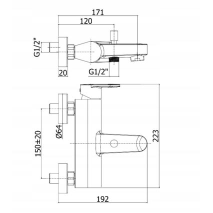 Paffoni - Комплект за вана със смесител CANDY лъскав хром